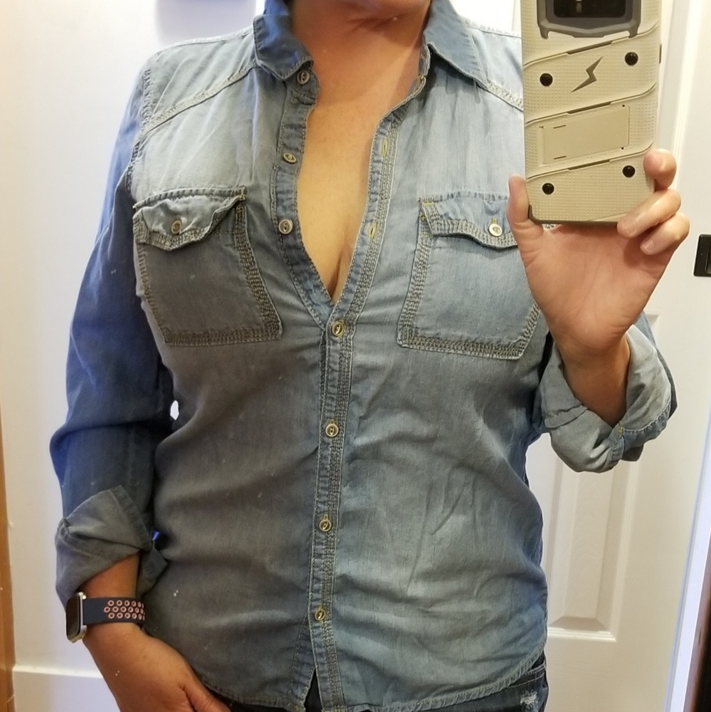 Maurices button down denim top